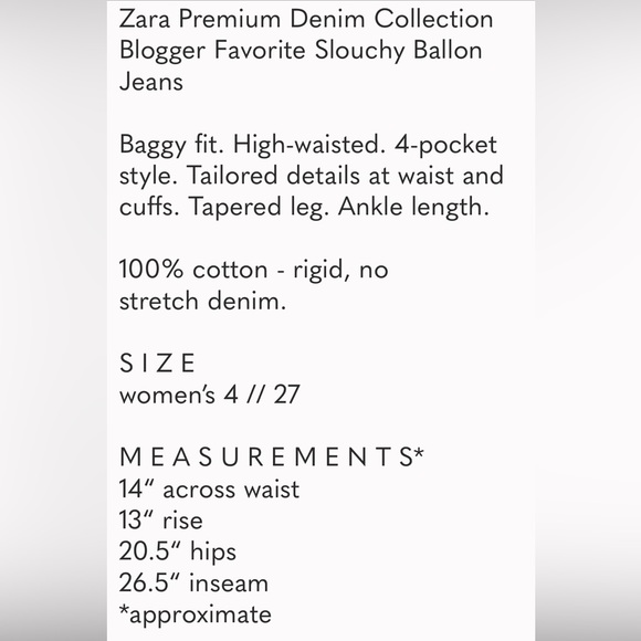 Zara Premium denim balloon Barrel jeans - Picture 8 of 8